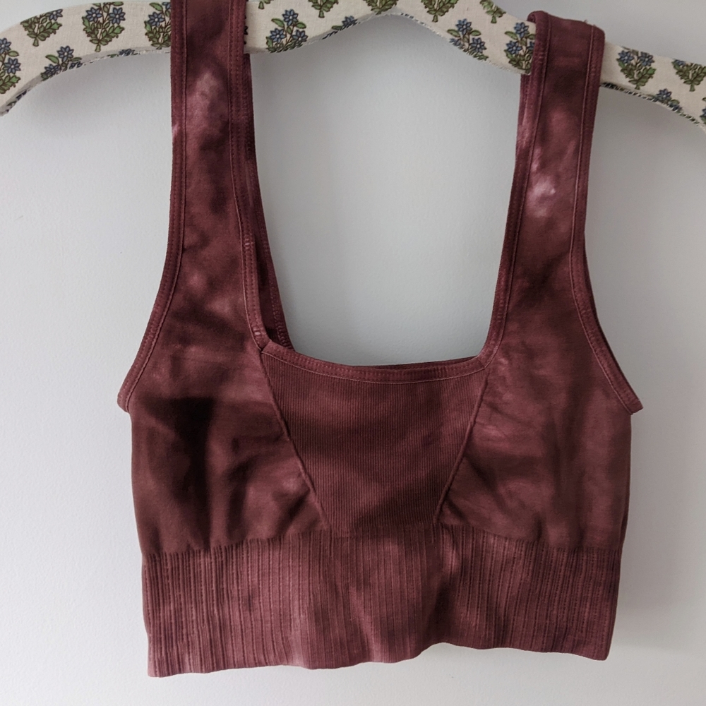 🎉LAST CHANCE🎉 NWT FP Movement Good Karma Tie Dye Bra / Cherry Mocha - Picture 5 of 7